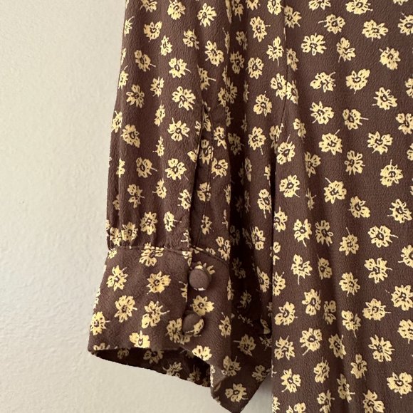 Madewell Button-Cuff Midi Dress in Woodcut Flowers 0 - Picture 10 of 11